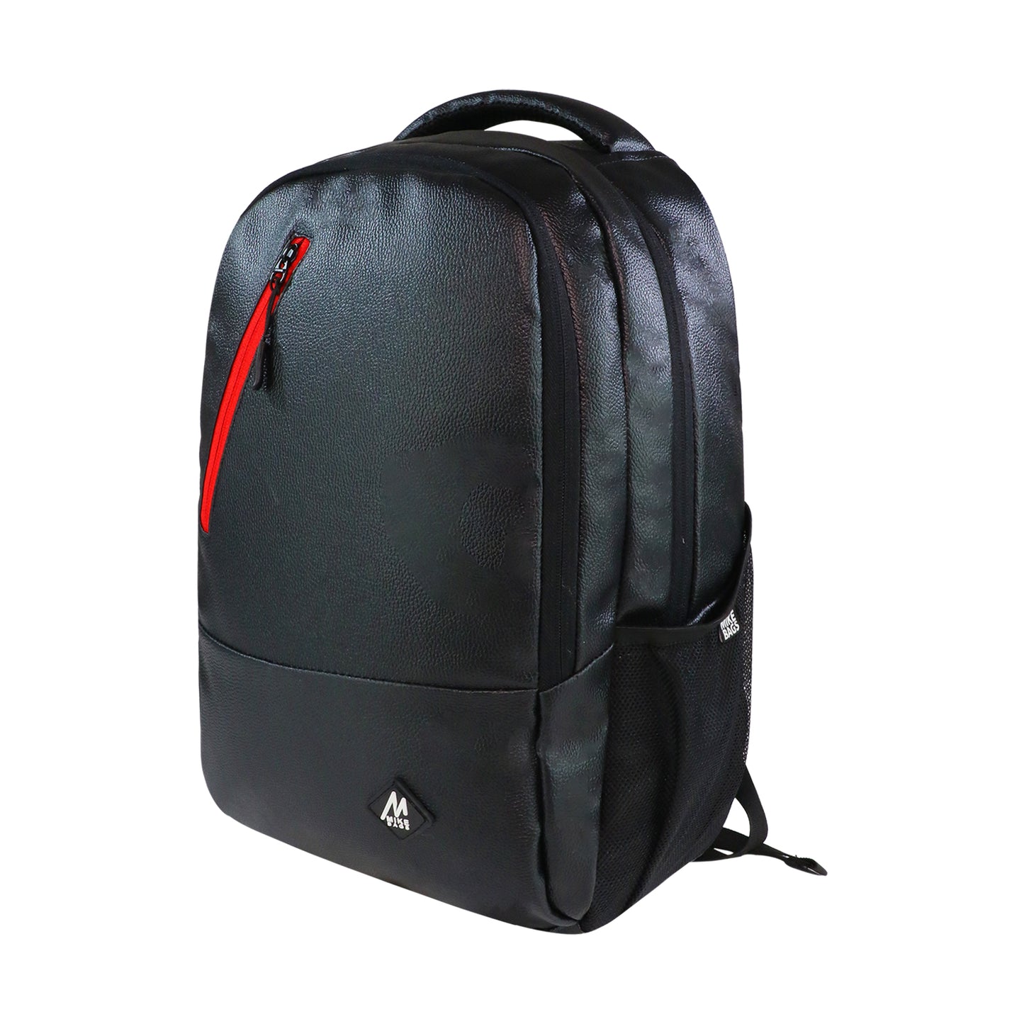 Mike Bags Faux Leather 14 Inch Laptop Backpack - Black