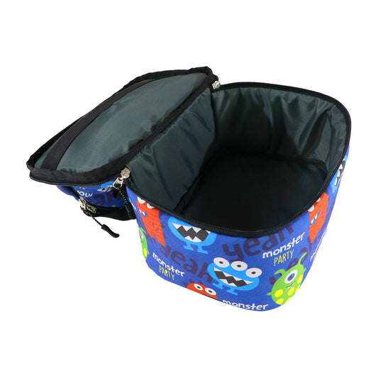 Smily Kiddos Double Decker Lunch Bag Monster Theme - Blue LxWxH :25.5 X 17 X 20 CM