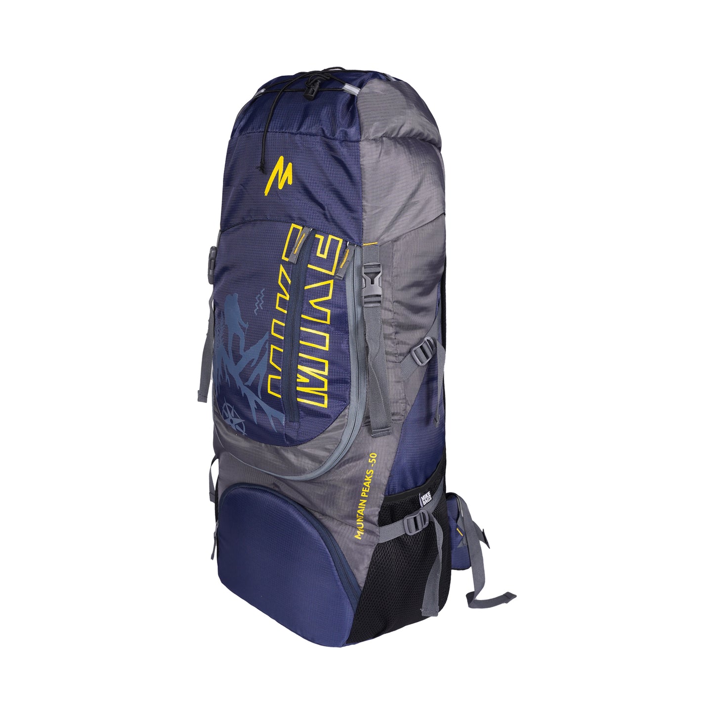 Mike 42L Mountain Peak Trekking Backpack - Navy Blue & Grey
