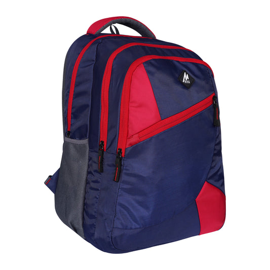 Mike Flexa Backpack – Navy Blue & Red | Three Compartment