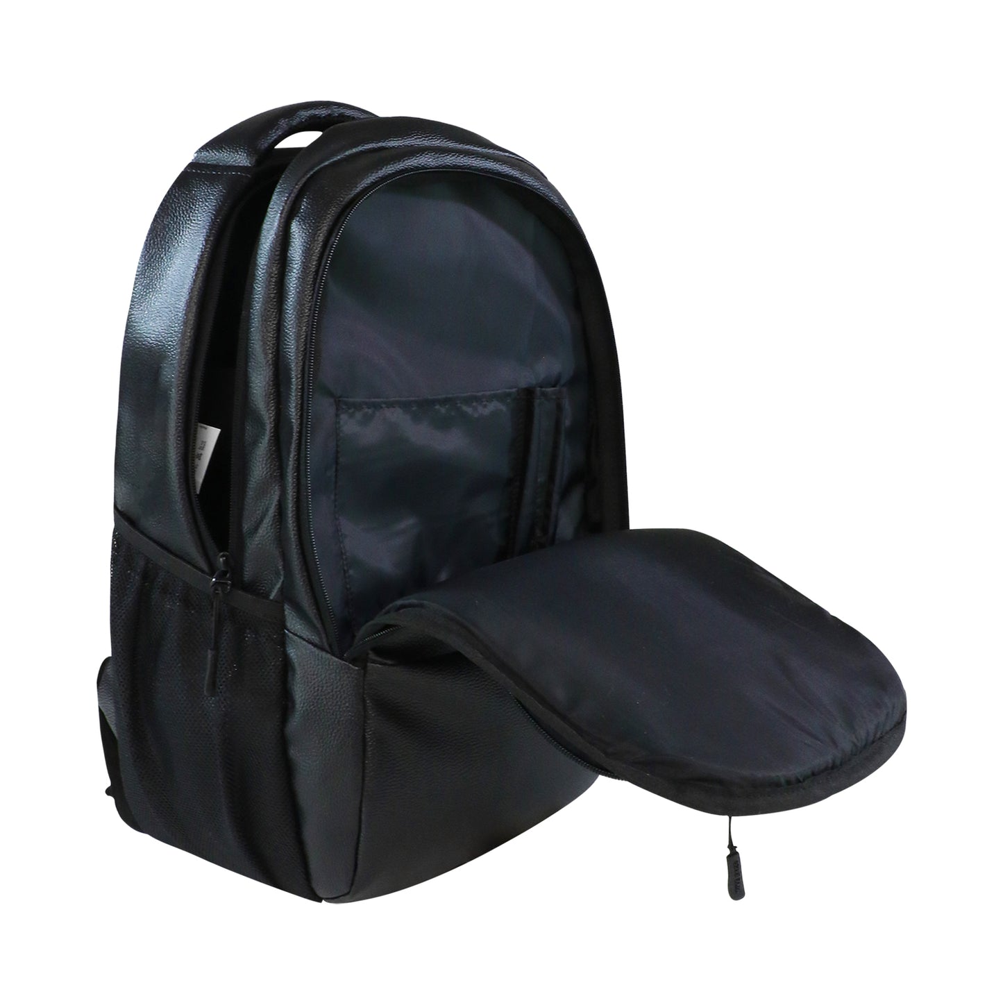 Mike Bags Faux Leather 14 Inch Laptop Backpack - Black