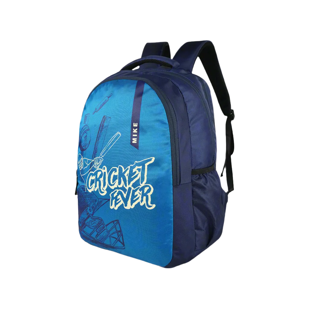Mike Active Backpack Cricket Theme - Navy Blue