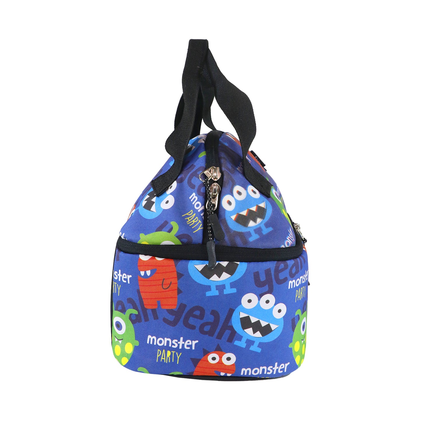 Smily Kiddos Double Decker Lunch Bag Monster Theme - Blue LxWxH :25.5 X 17 X 20 CM