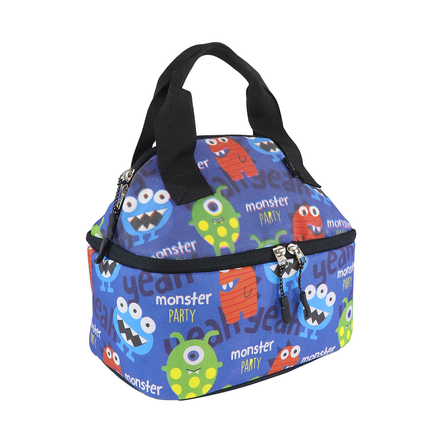 Smily Kiddos Double Decker Lunch Bag Monster Theme - Blue LxWxH :25.5 X 17 X 20 CM