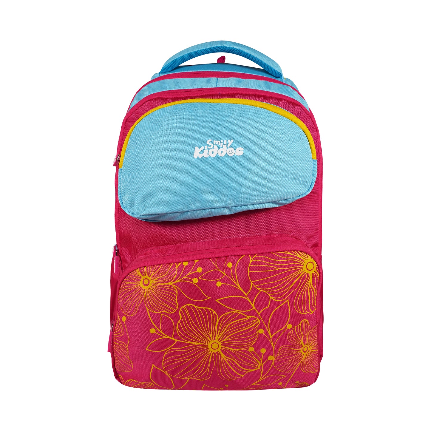 Smily Kiddos Giggle Laptop Backpack – Pink & Light Blue with Rain Cover