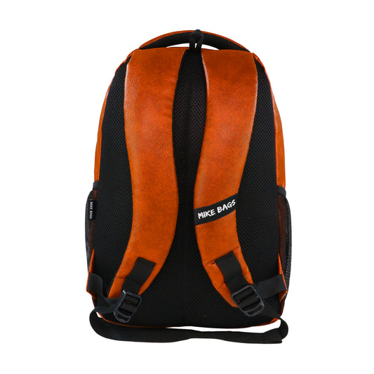 Mike Faux Leather 14 Inch Laptop Backpack - TAN