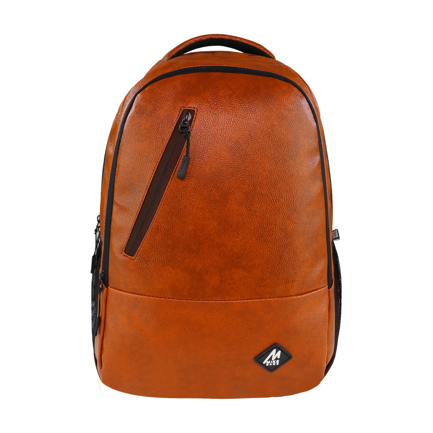 Mike Faux Leather 14 Inch Laptop Backpack - TAN