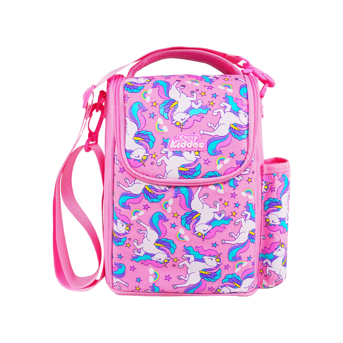 Smily Kiddos Sky Unicorn Theme Pink combo (Bag, Pencil box ,Lunch bag)