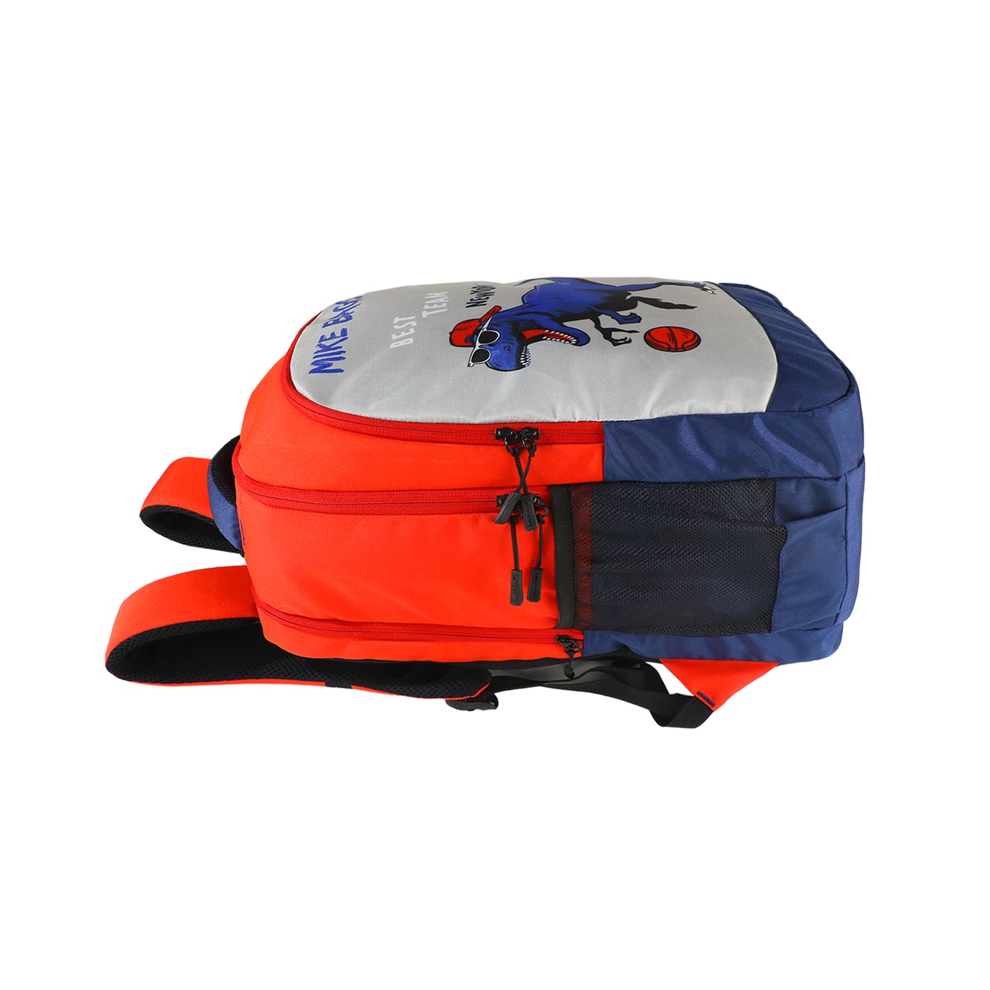 Mike Junior Backpack Playful Dino - Red & Navy Blue