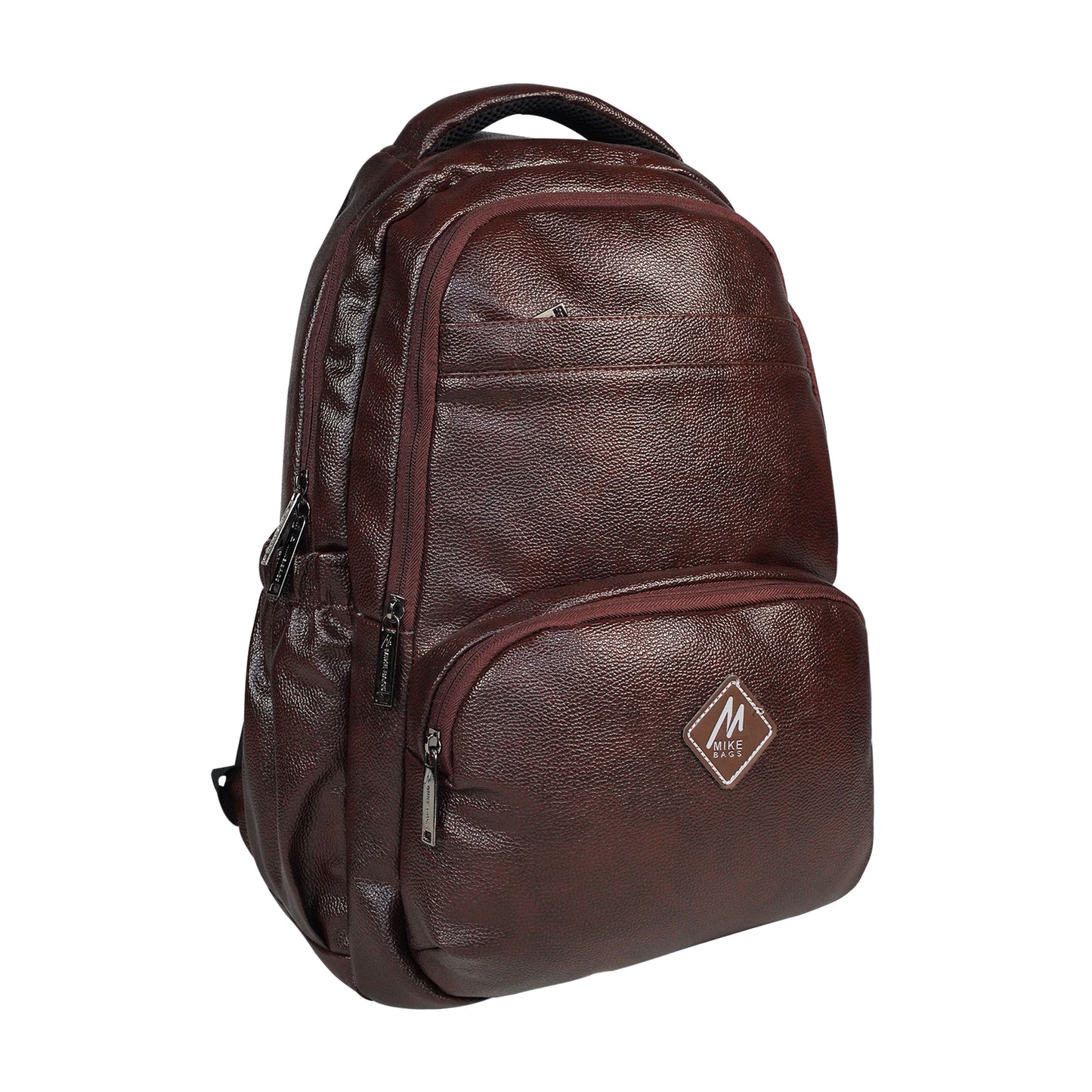 Mike Ember Leather Laptop Backpack - Brown