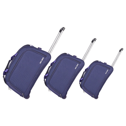 Mike Oxford Lite Duffle Trolley Bag Set of 3 - Blue