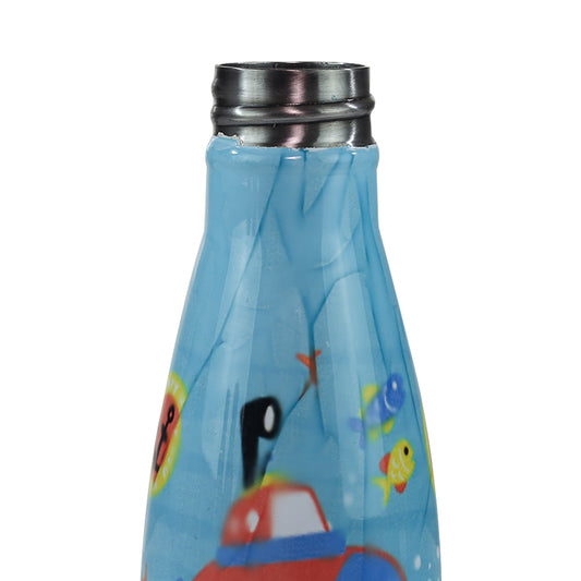 Smily Kiddos Steel Water Bottle Light Blue - Deep ocean Theme