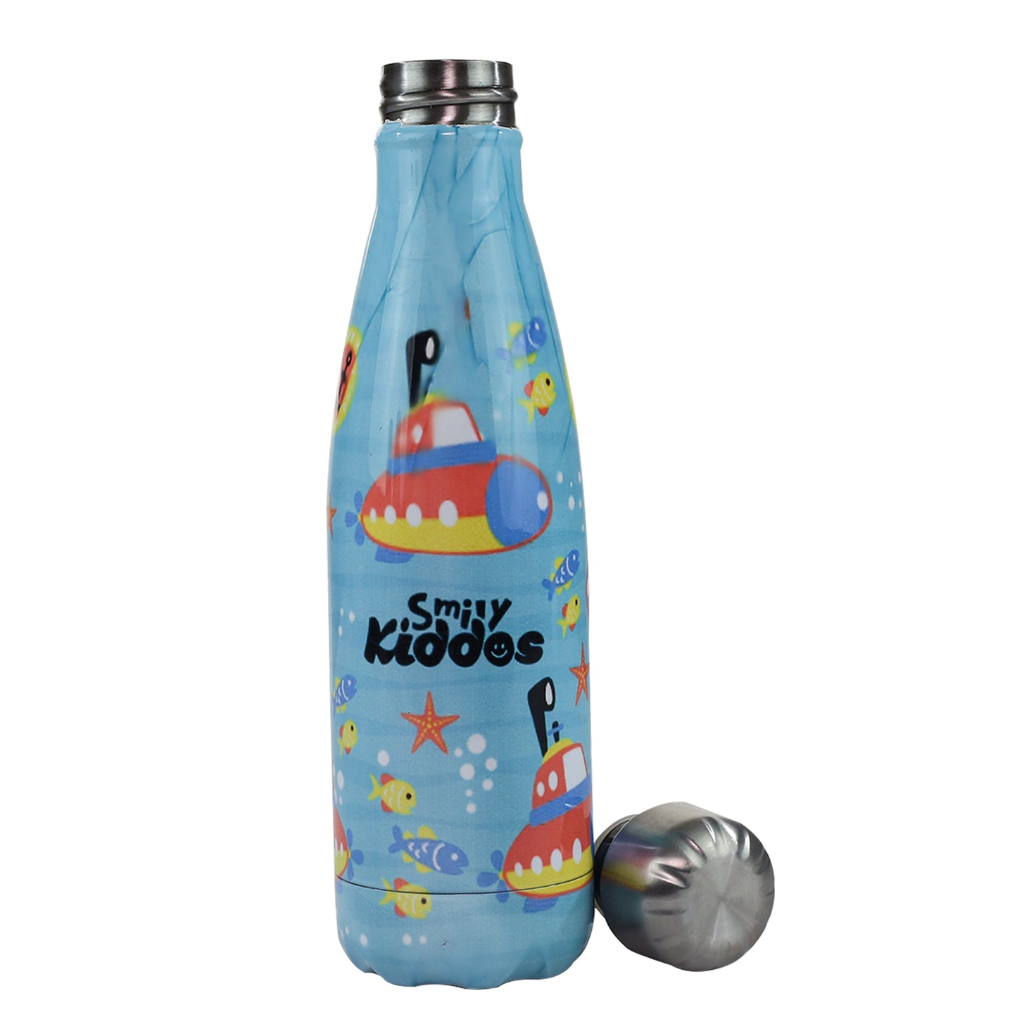 Smily Kiddos Steel Water Bottle Light Blue - Deep ocean Theme