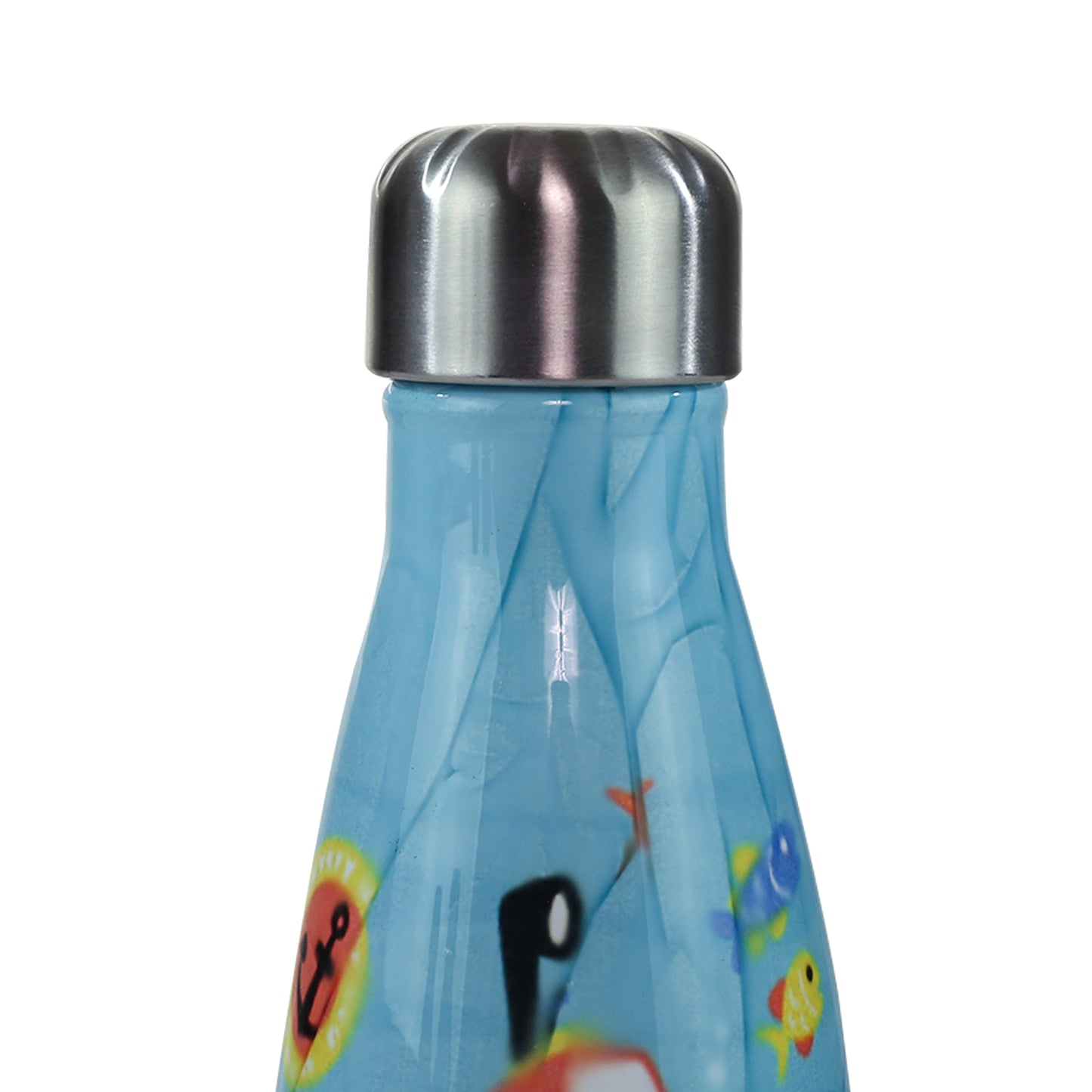 Smily Kiddos Steel Water Bottle Light Blue - Deep ocean Theme