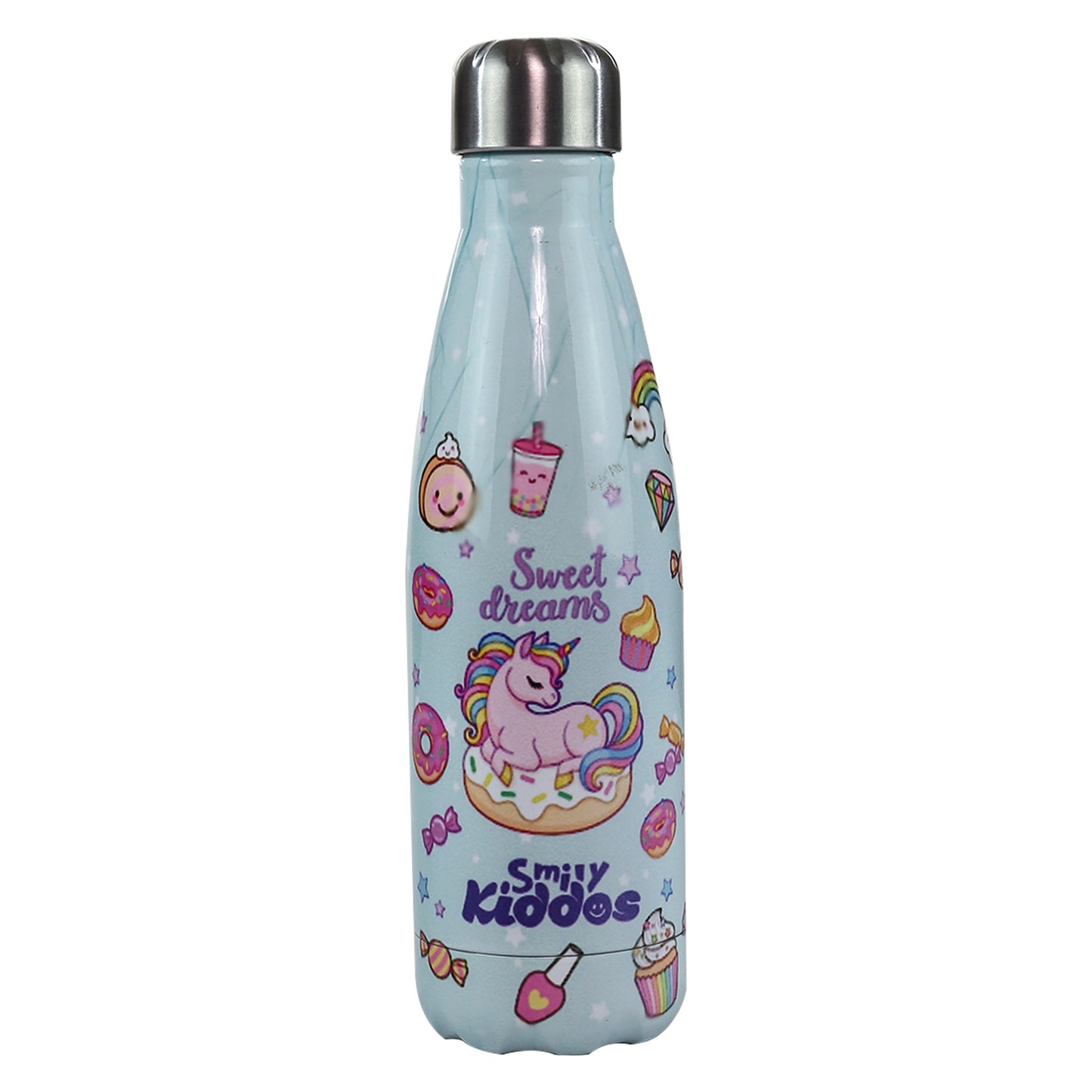 Smily Kiddos Steel Water Bottle light Blue - Donut Theme