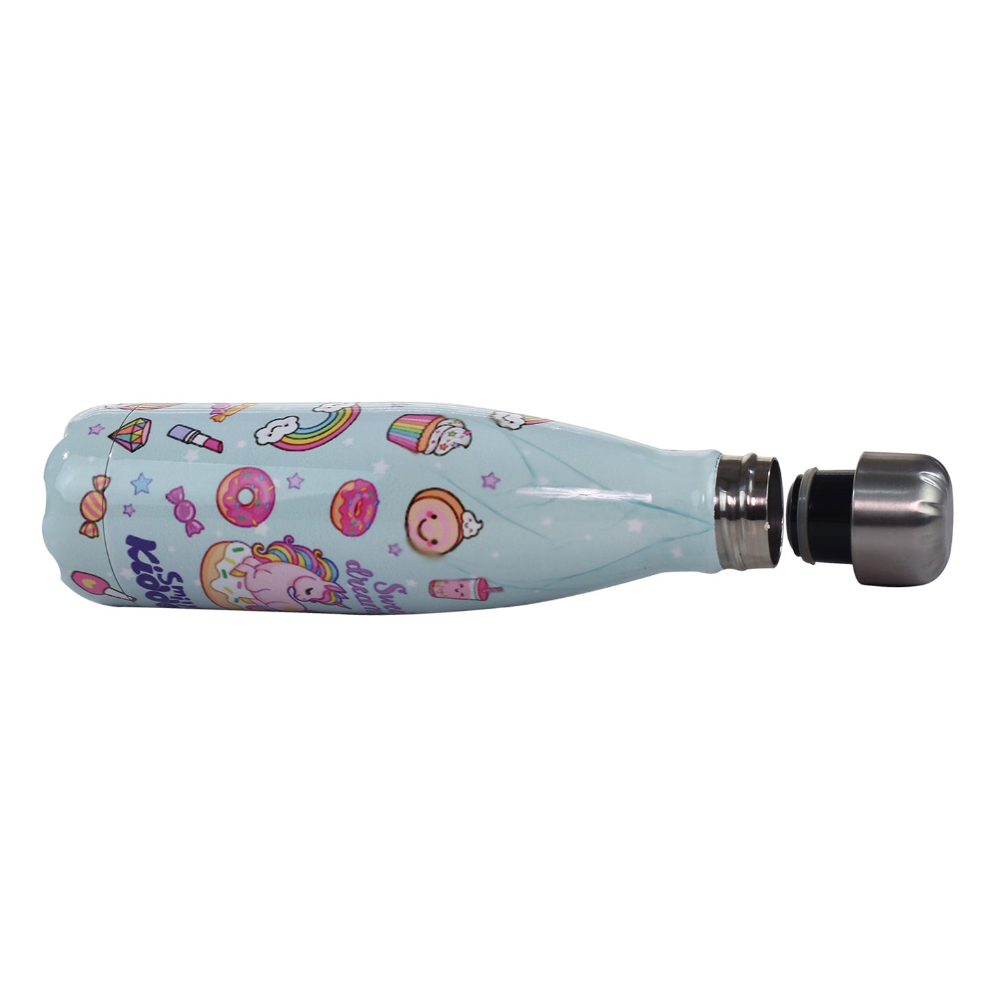Smily Kiddos Steel Water Bottle light Blue - Donut Theme