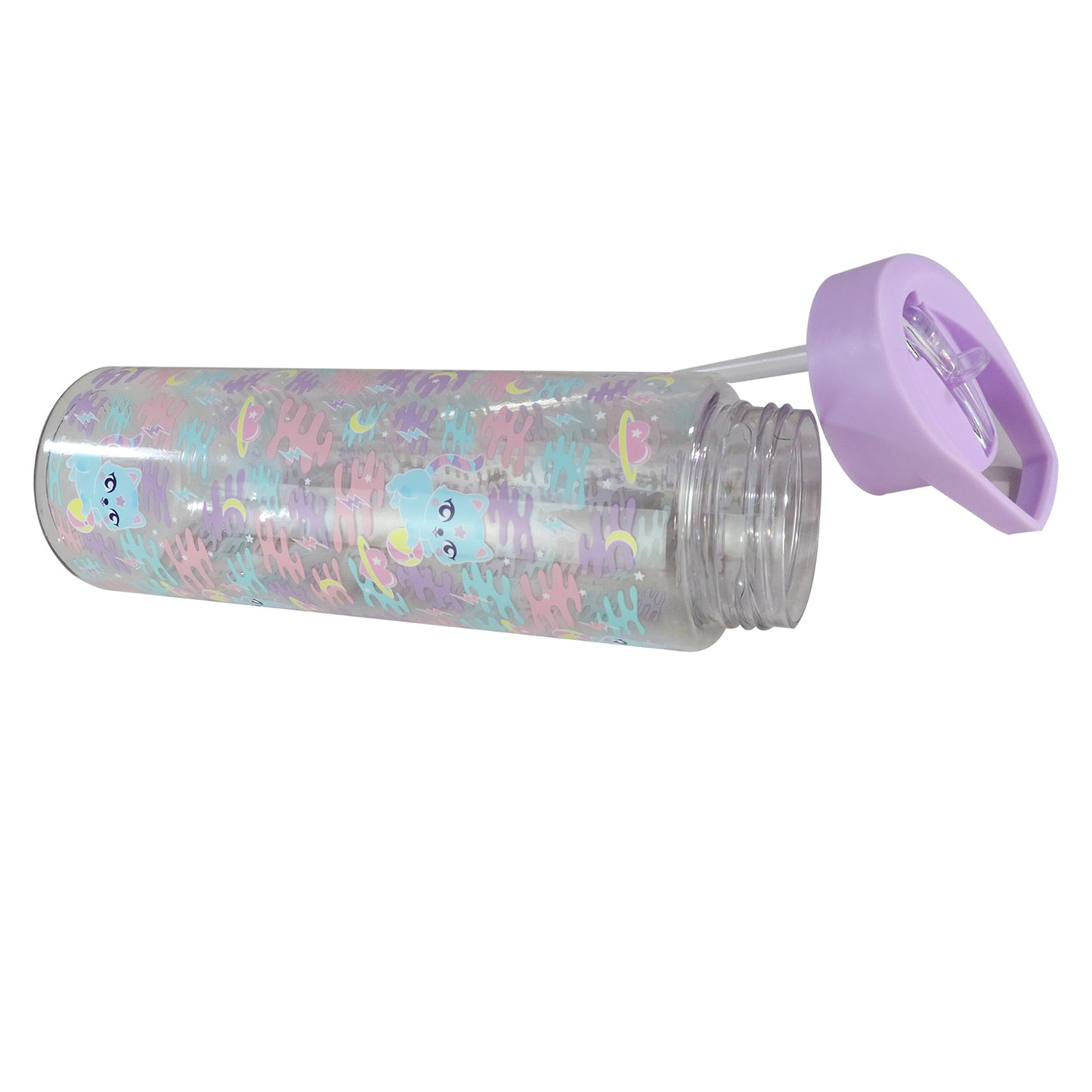 Smily kiddos Sipper Bottle 750 ml - Kitty Theme | Purple