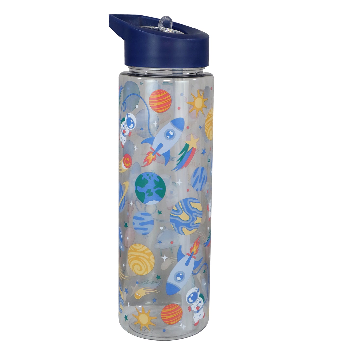 Smily kiddos Sipper Bottle 750 ml - Space Theme | Navy Blue