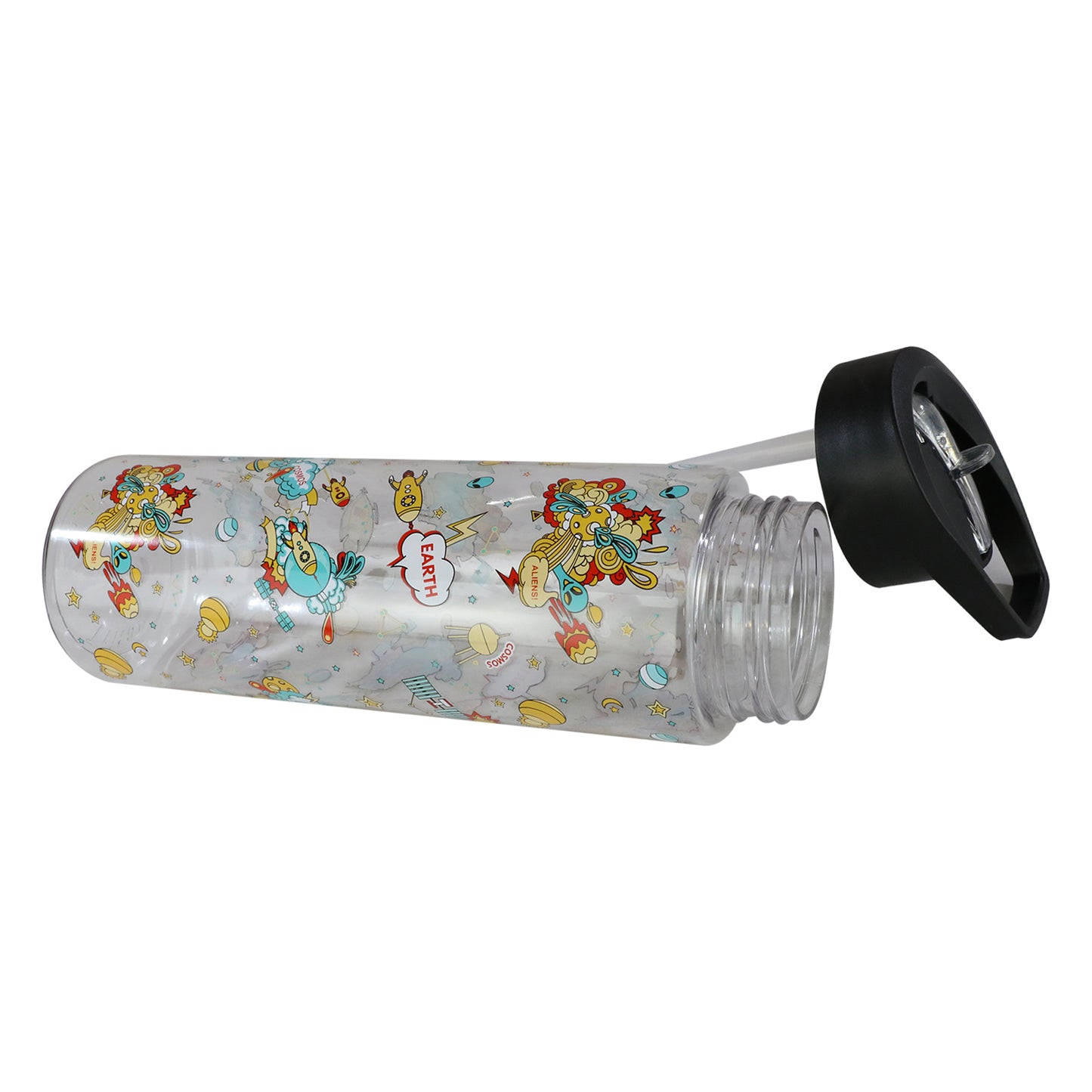Smily kiddos Sipper Bottle 750 ml - Space Theme | Black