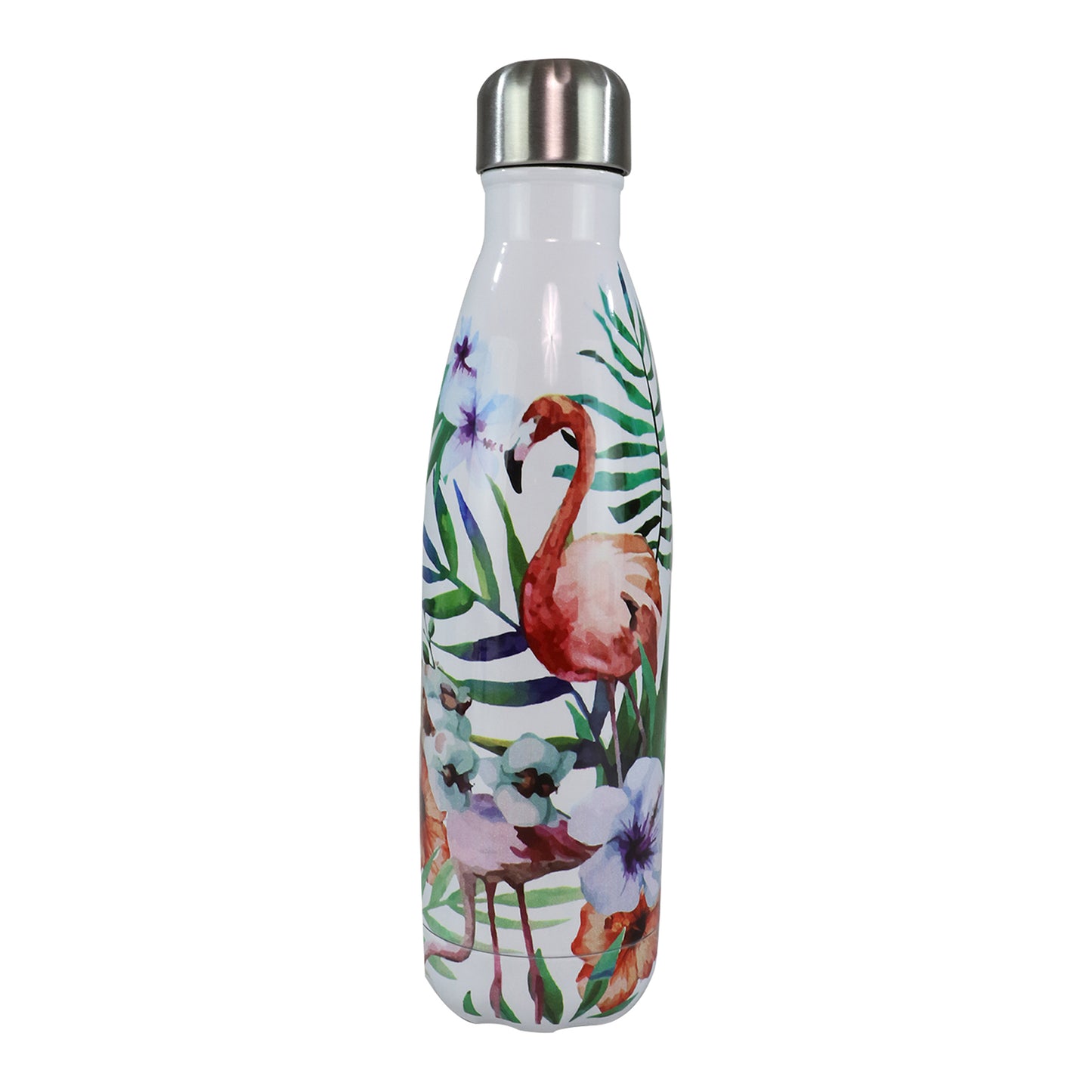 Smily Kiddos 500 ML Stainless Steel Water Bottle - Flamingo White