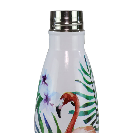 Smily Kiddos 500 ML Stainless Steel Water Bottle - Flamingo White