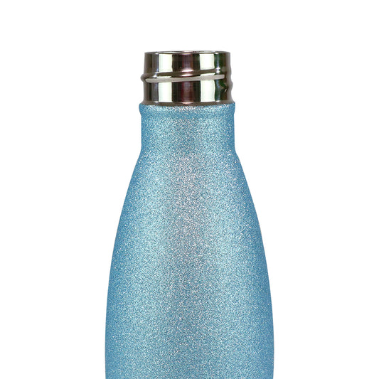 Smily Kiddos 500 ML Stainless Steel Water Bottle - Glitter Light Blue
