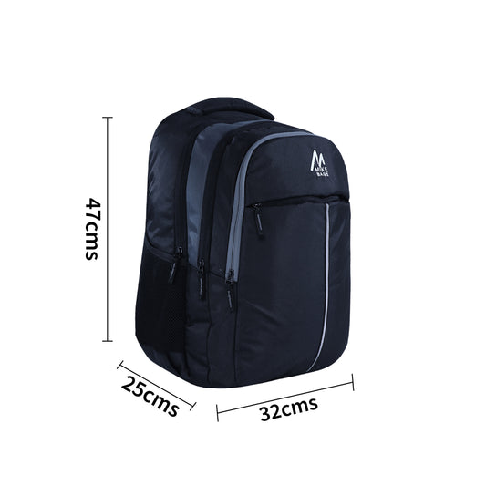 Mike Virgo 37L Laptop Backpack with Rain Cover - Black