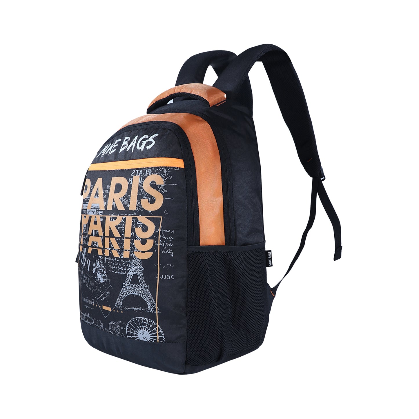 Mike Exquisite 27L School Backpack for Boys & Girls - Black