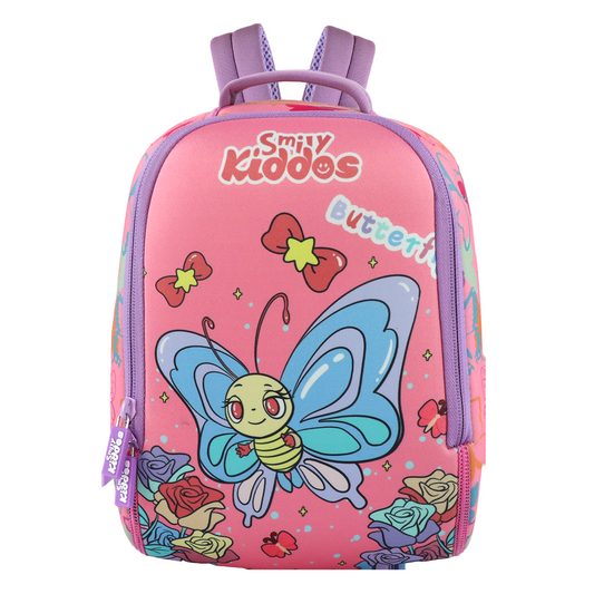 Smily Kiddos Preschool Backpack Butterfly Theme Light Pink