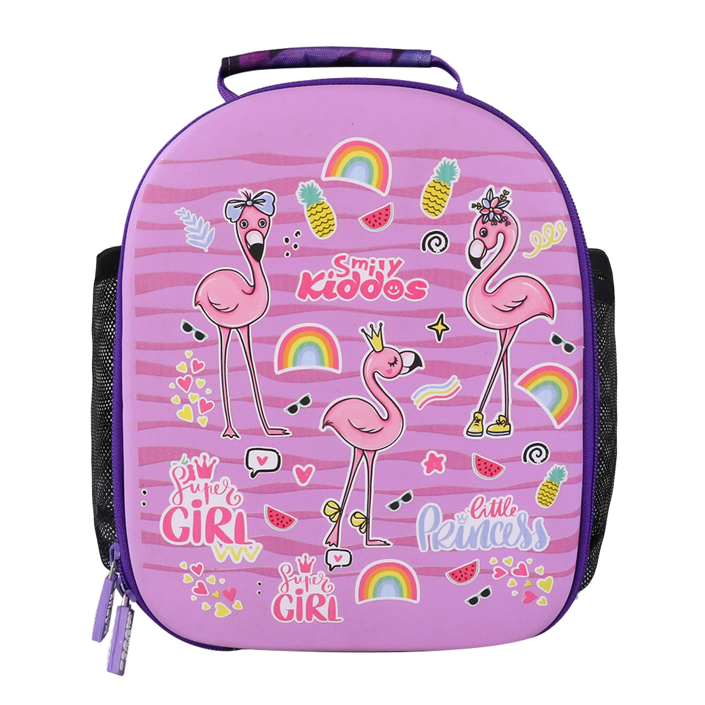 Smily Kiddos Eva Pre School Backpack Flamingo Theme - Purple