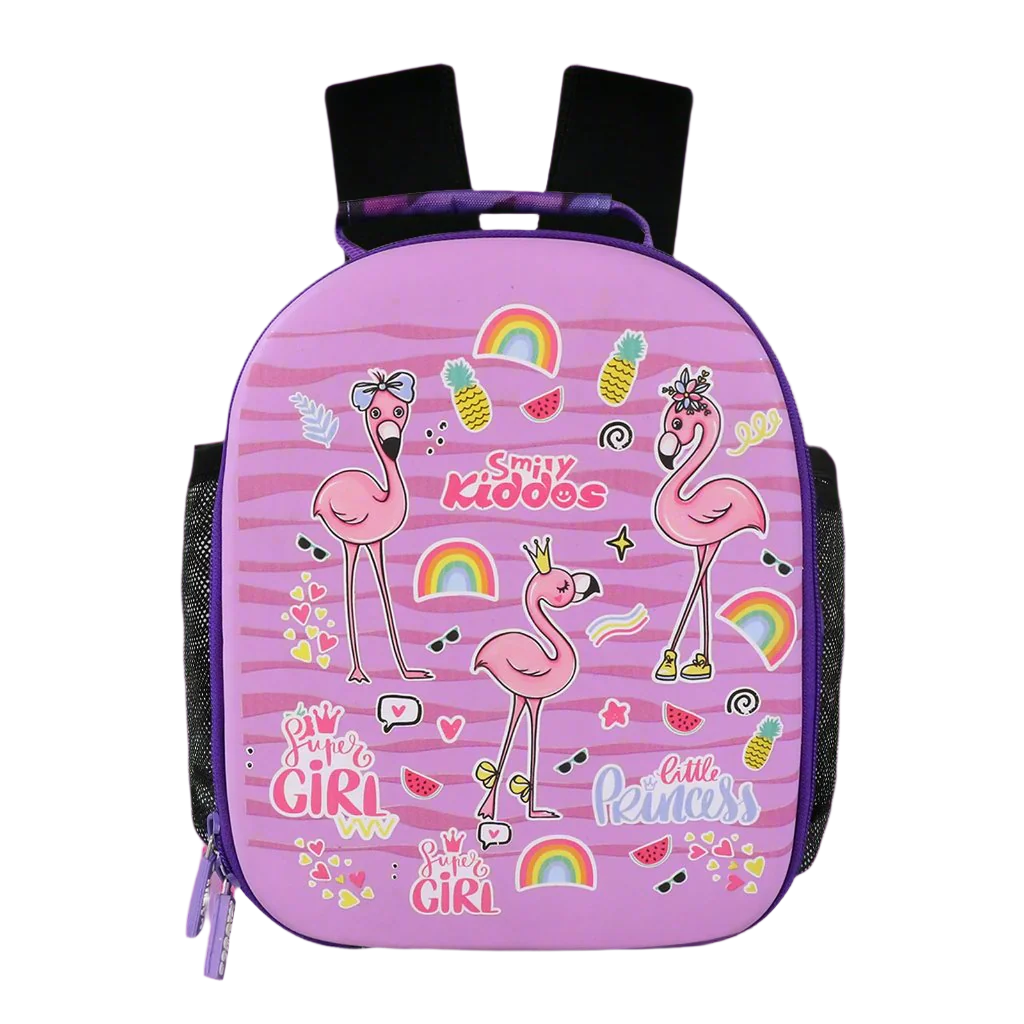 Smily Kiddos Eva Pre School Backpack Flamingo Theme - Purple