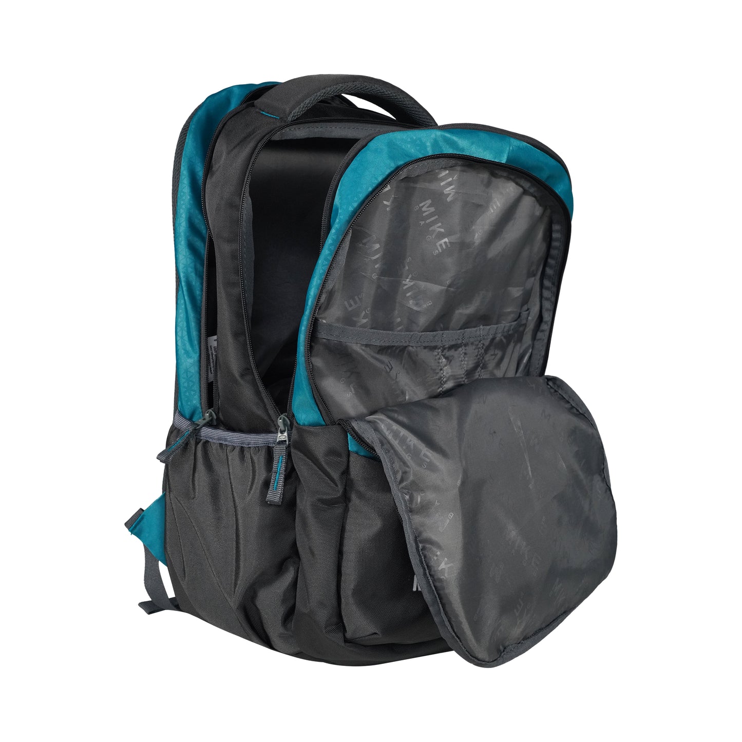 Mike Grace Laptop Backpack - Aqua Blue & Grey