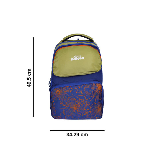 Smily Kiddos Giggle Laptop Backpack – Blue & Green with Rain Cover
