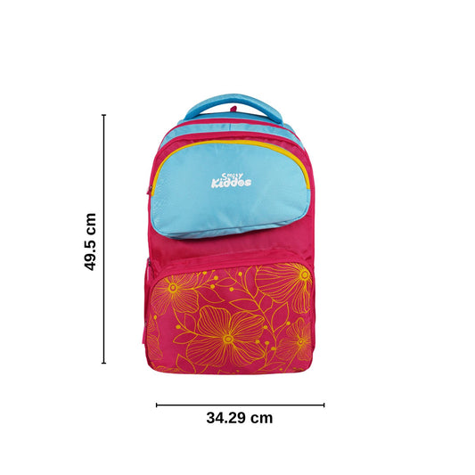 Smily Kiddos Giggle Laptop Backpack – Pink & Light Blue with Rain Cover