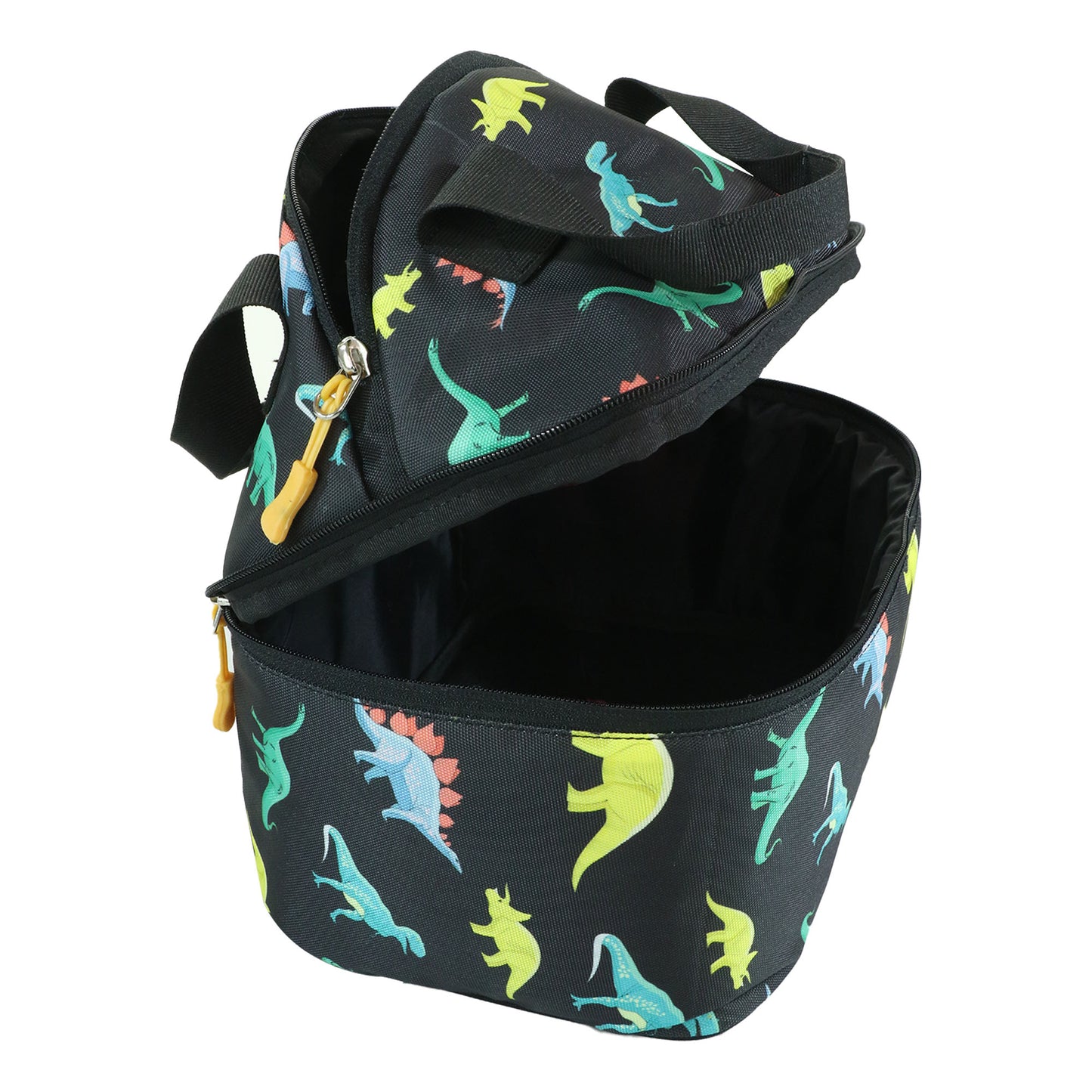 Smily Kiddos Double Decker Lunch Bag Dino Theme - Black LxWxH :25.5 X 17 X 20 CM