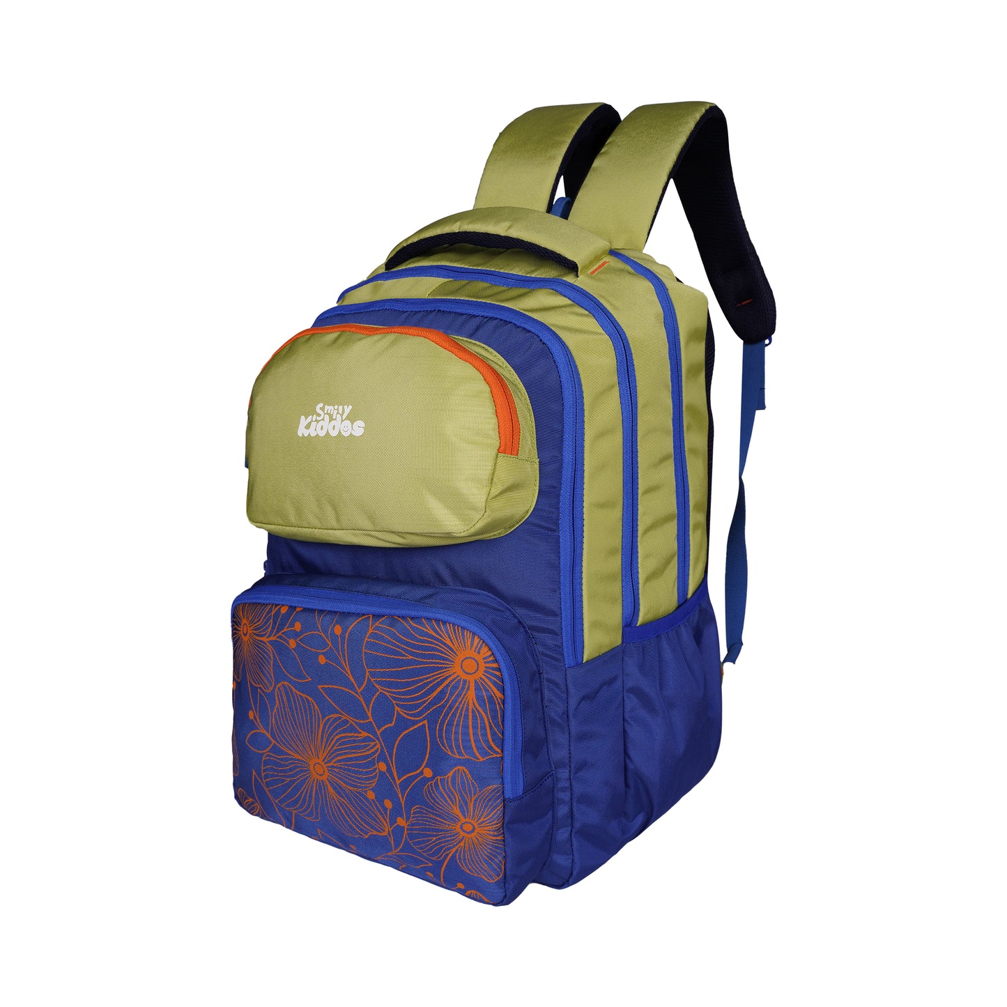 Smily Kiddos Giggle Laptop Backpack – Blue & Green with Rain Cover