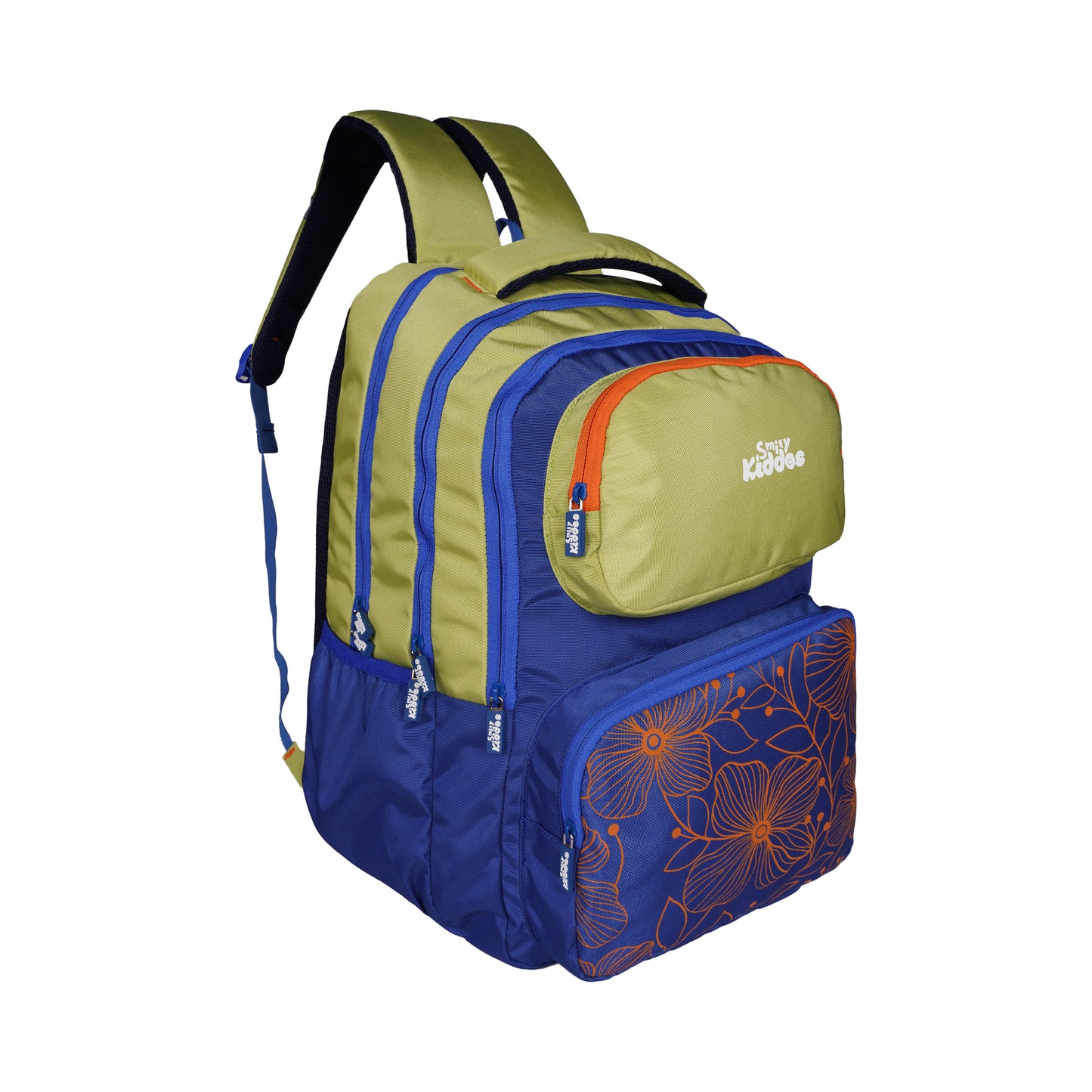 Smily Kiddos Giggle Laptop Backpack – Blue & Green with Rain Cover