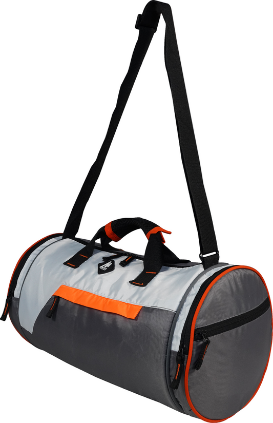 Mike Fit Gear Gym Bag - Grey & Neon Orange