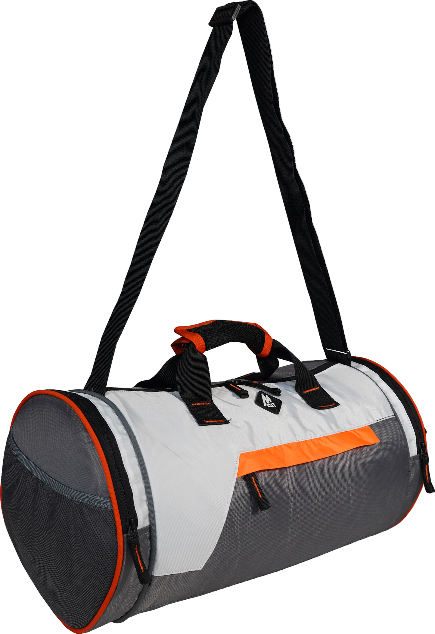 Mike Fit Gear Gym Bag - Grey & Neon Orange