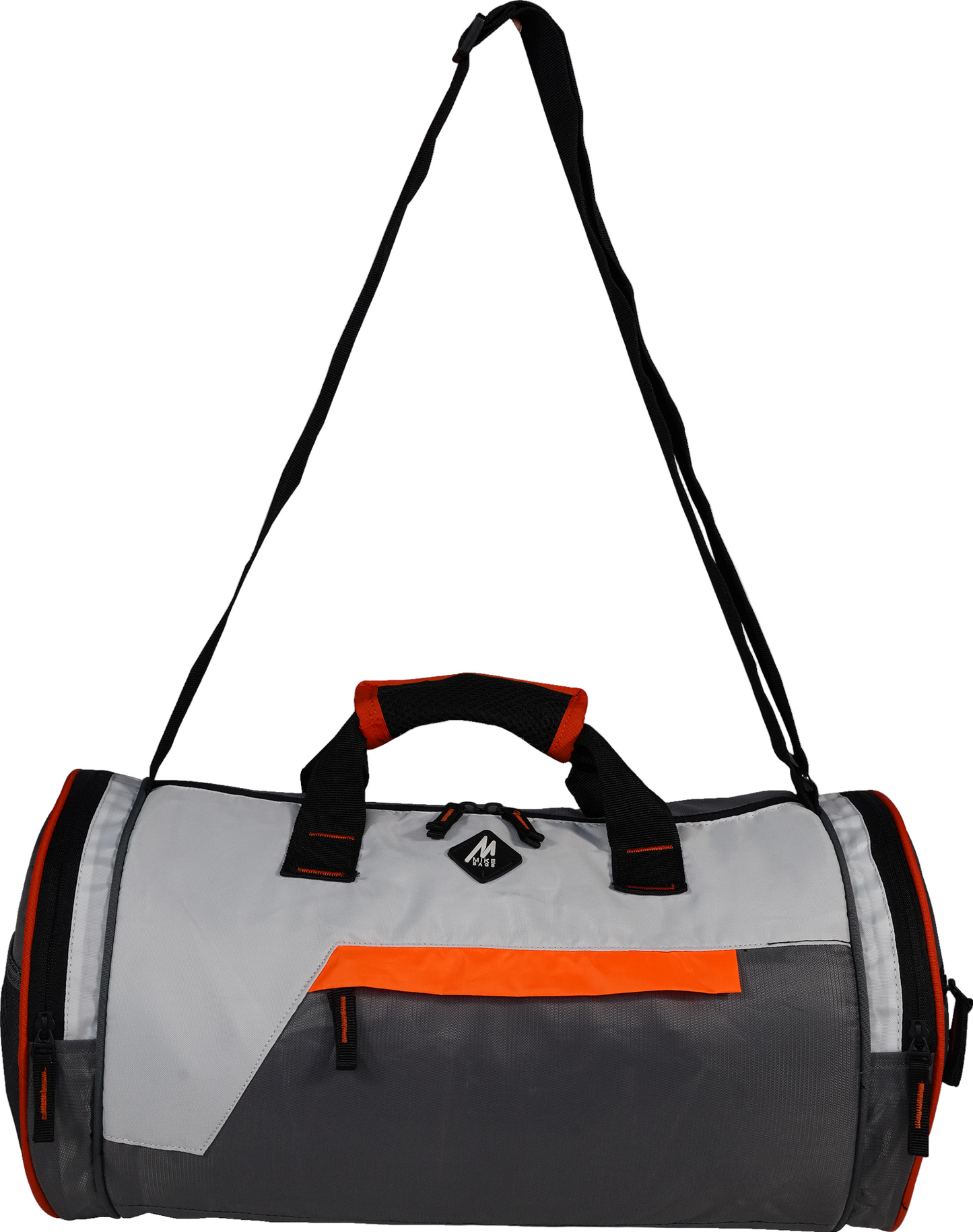 Mike Fit Gear Gym Bag - Grey & Neon Orange