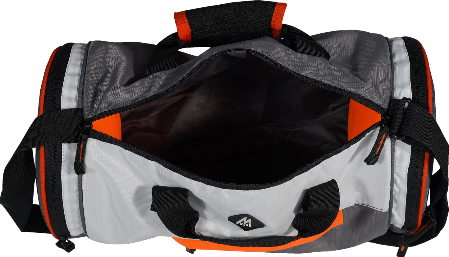 Mike Fit Gear Gym Bag - Grey & Neon Orange