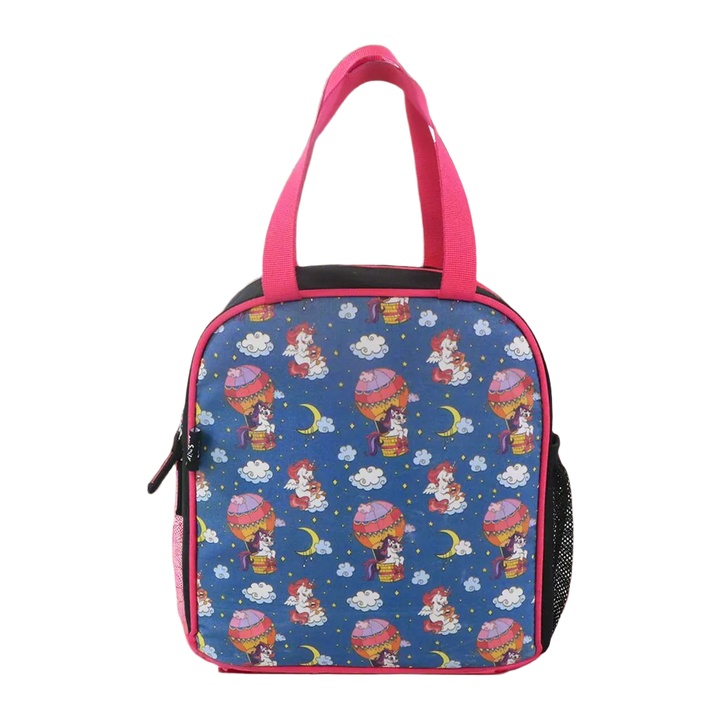 Smily kiddos joy lunch bag- Unicorn Theme - Teal Blue