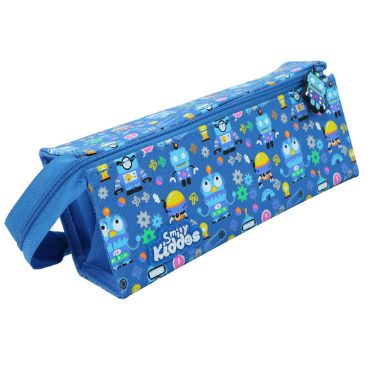 Smily Kiddos Tray Pencil Case Crazy Robot Theme Blue