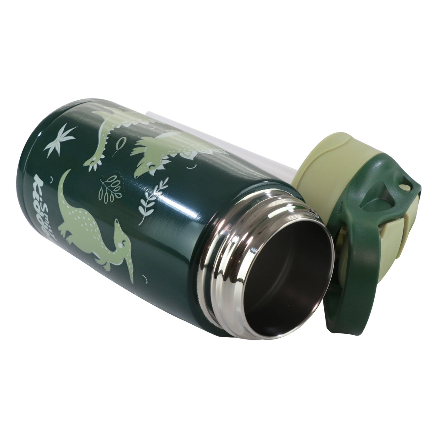 Smily Kiddos Insulated Water Bottle 450ml - Dino Theme Green