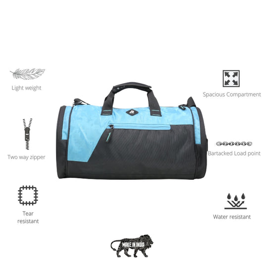 Mike Dual Tone Gym Bag - Teal Blue