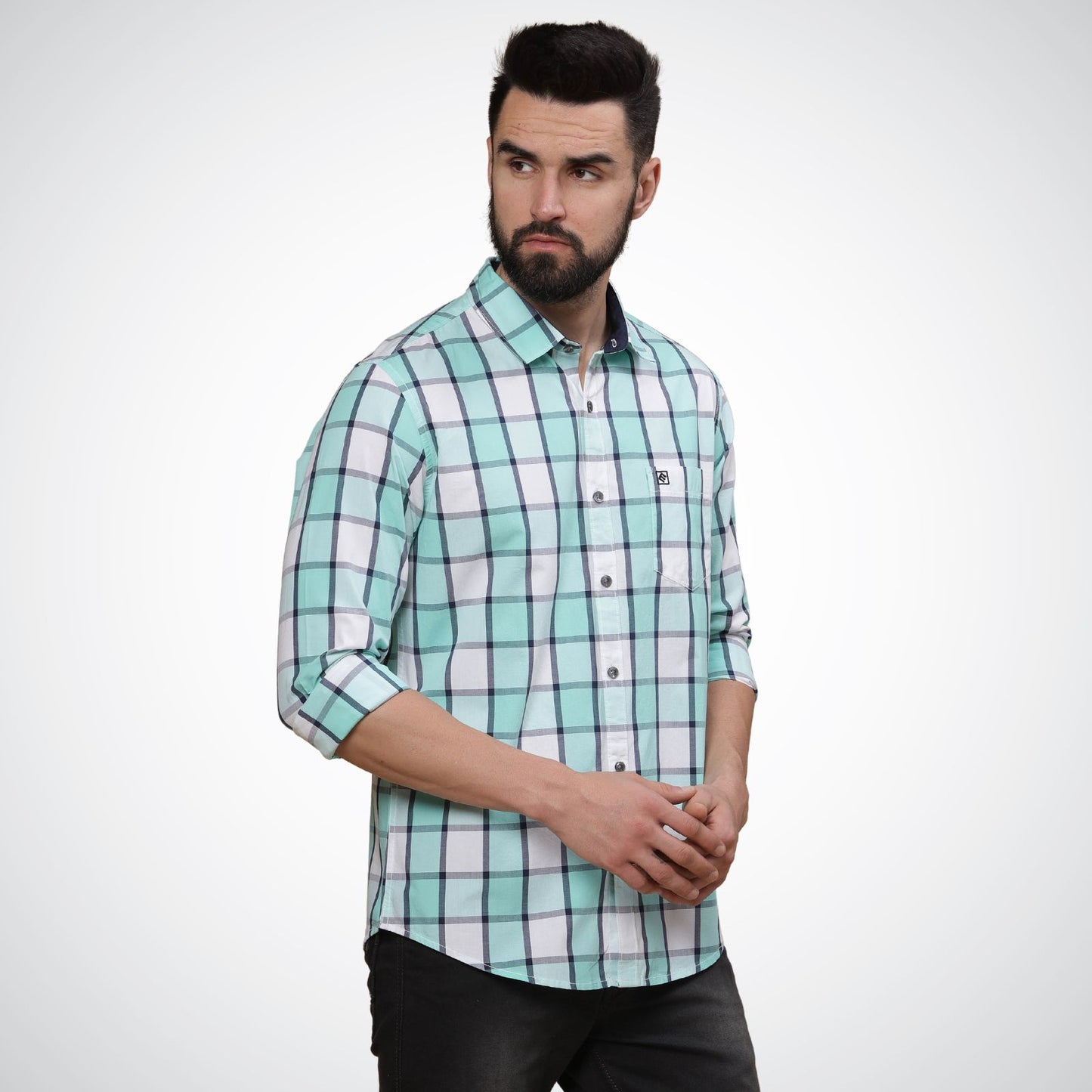 Mike Club Check Shirt Green Color