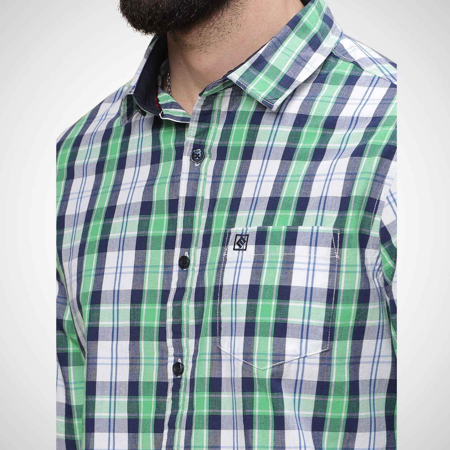 Mike Club Check Shirt Green Color