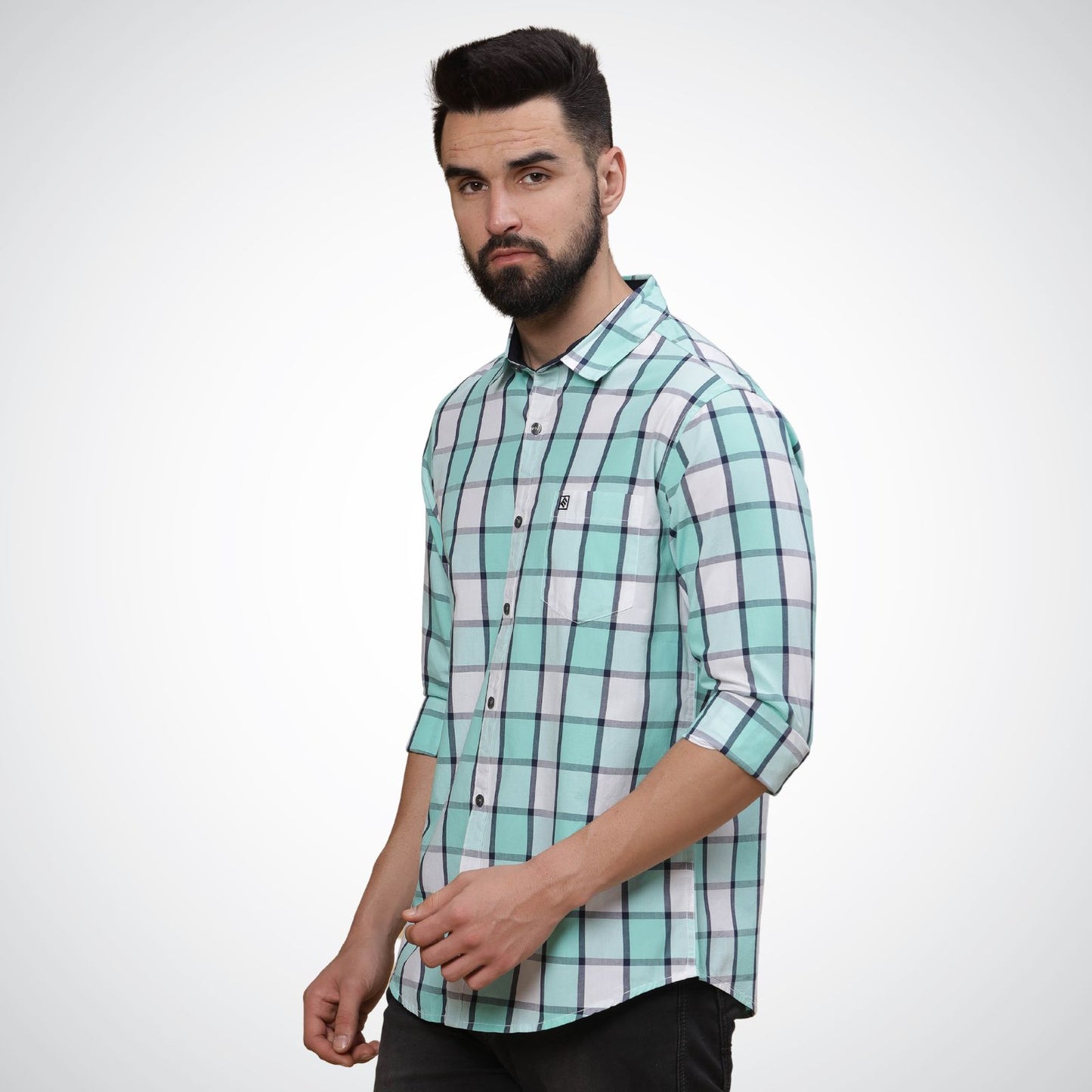 Mike Club Check Shirt Green Color