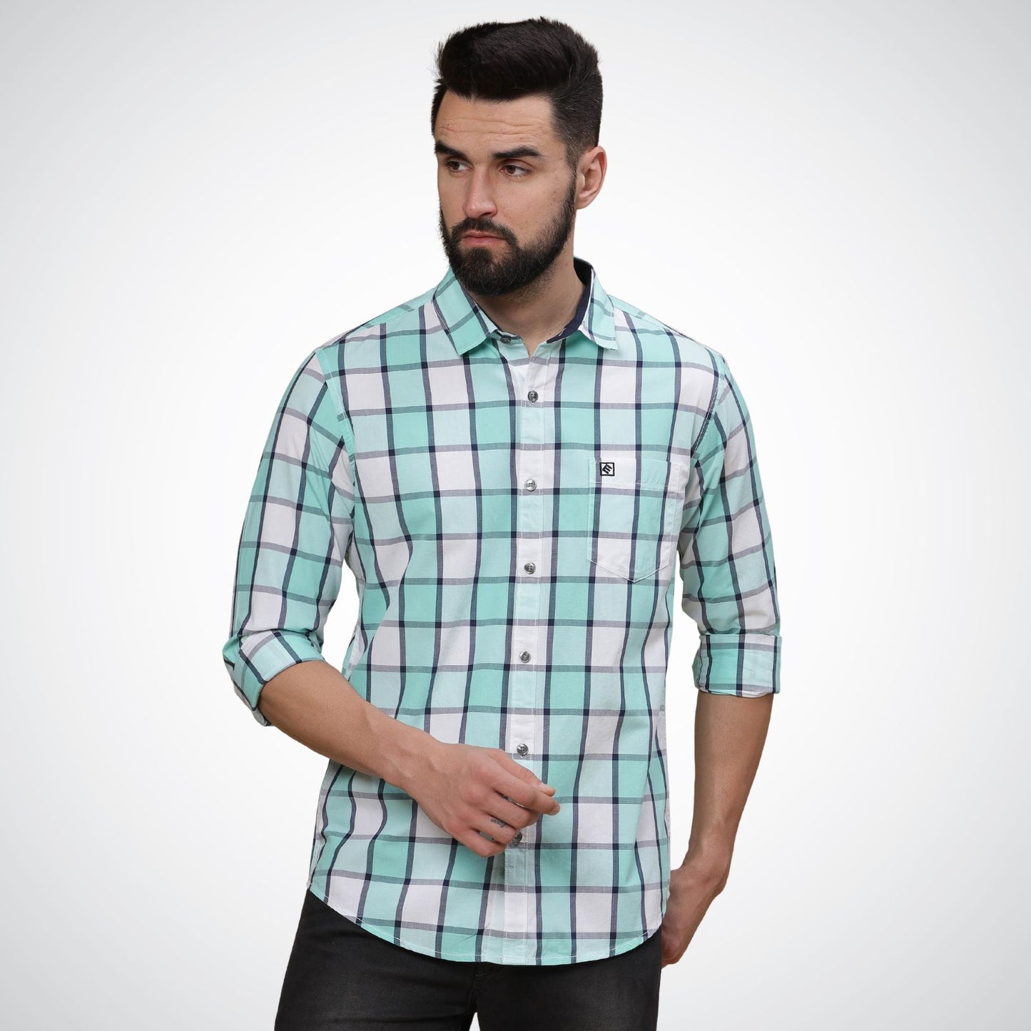 Mike Club Check Shirt Green Color