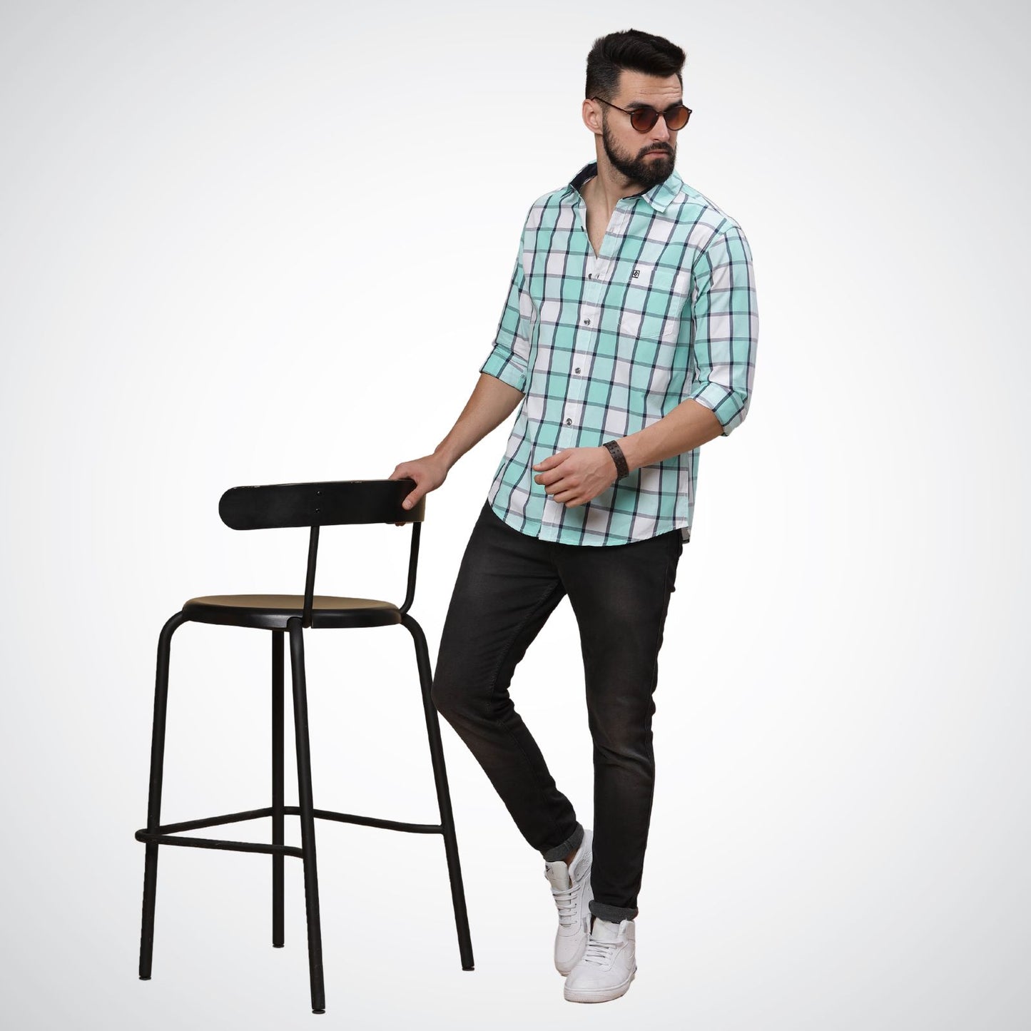 Mike Club Check Shirt Green Color
